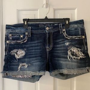 Miss Me sequin pocket shorts